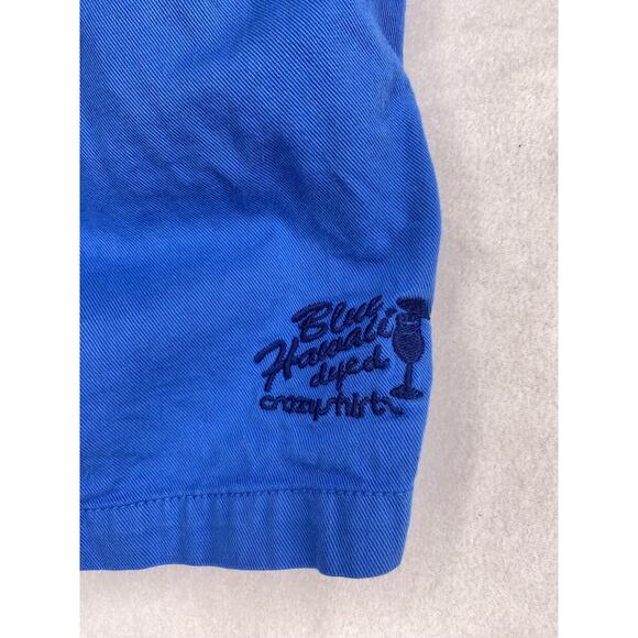Crazy Shirts Hawaii Shorts Mens XL Blue Drawstring 6” Beach Dye Relaxed - Picture 3 of 5